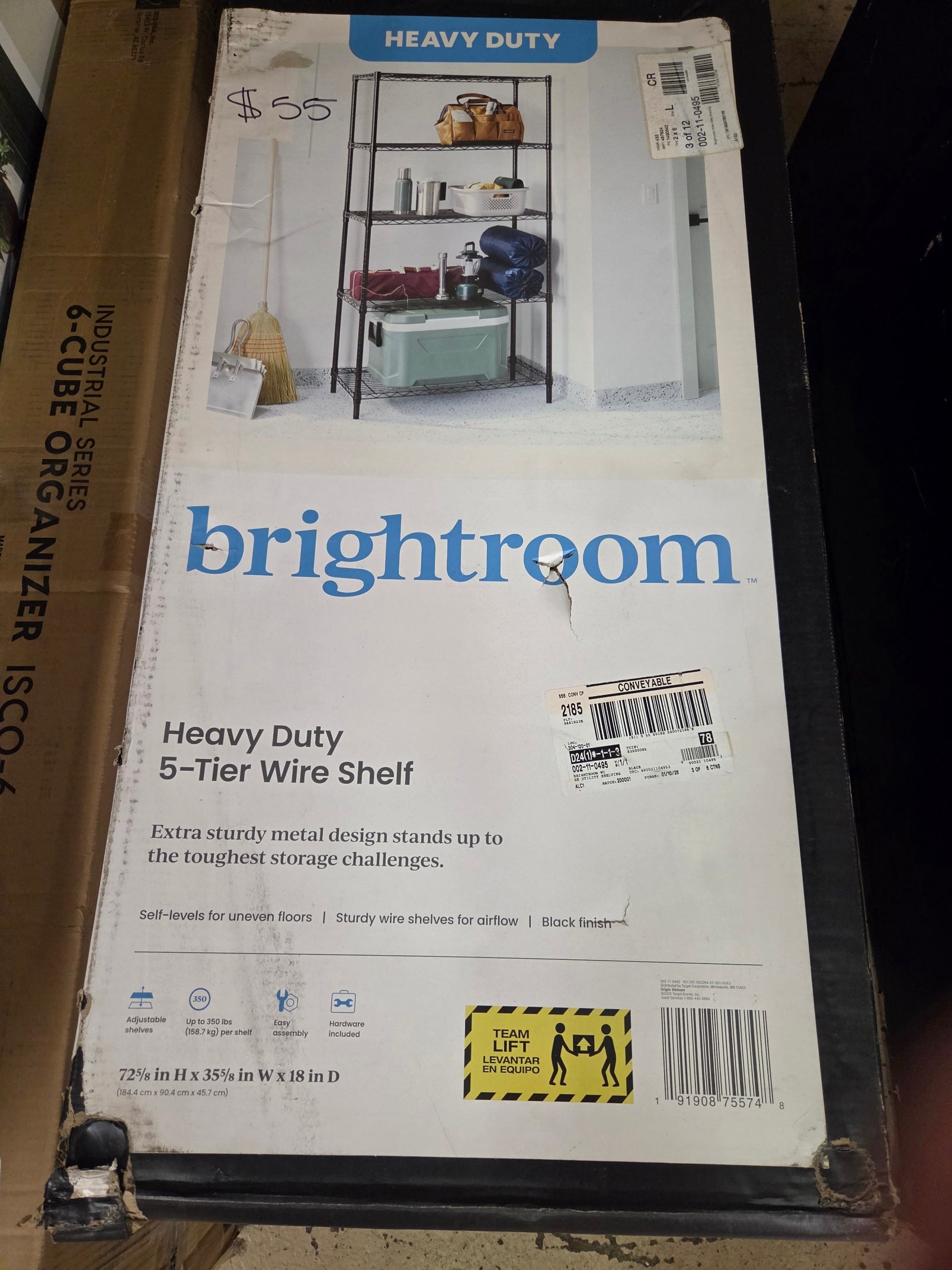 5 tier wire shelf black