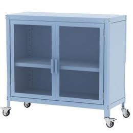 2 Door Metal Rolling Locker Storage Cabinet Blue - Room Essentials