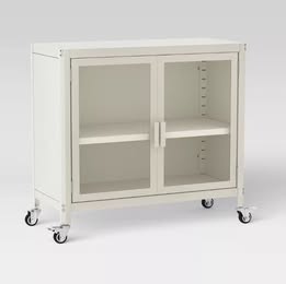 2 Door Metal Rolling Locker Storage Cabinet Blue - Room Essentials