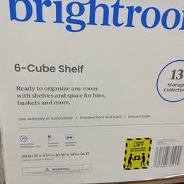 13" 6 Cube Organizer Natural - Brightroom: Multicolor Bookshelf with 6 Shelves, Cubby Storage