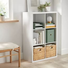 11" 6 Cube Book Shelf White - Brightroom