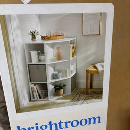 11" 9 Cube Corner Book Shelf White - Brightroom