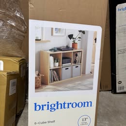 13" 6 Cube Organizer Natural - Brightroom: Multicolor Bookshelf with 6 Shelves, Cubby Storage
