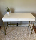 threshold Loring wood writing desk (white)