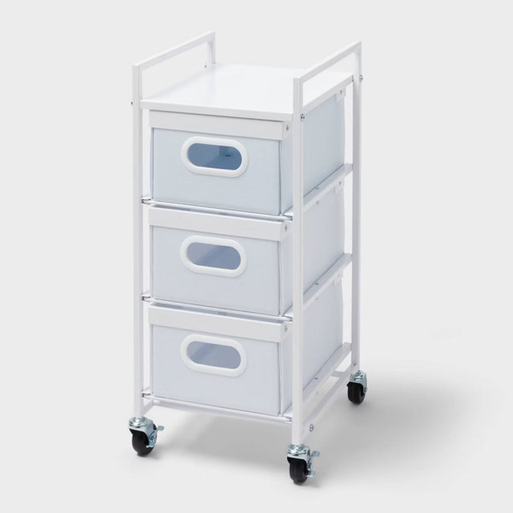 narrow 3 drawer cart on wheels