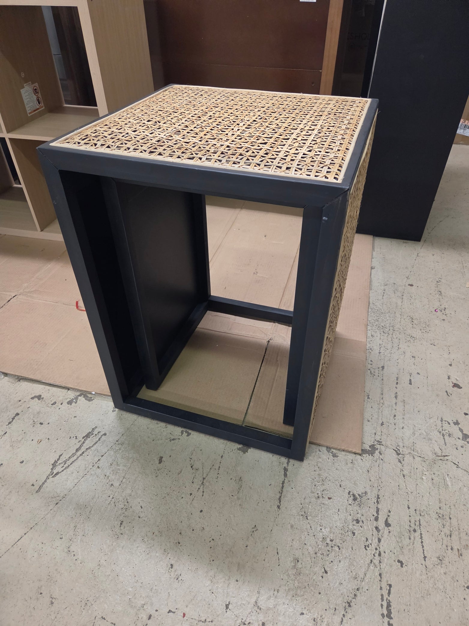 23" High Square Nesting Side Table Pine Black/Natural - Threshold™