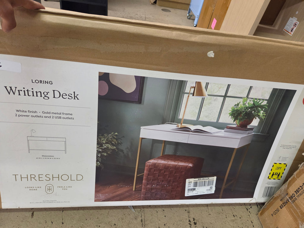 threshold Loring wood writing desk (white)